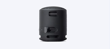 Image of the XB13 EXTRA BASS(TM) Speakers seen from the back, with USB port in view.