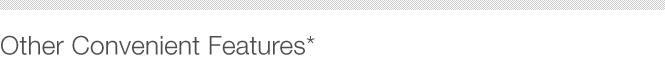 Other Convenient Features*